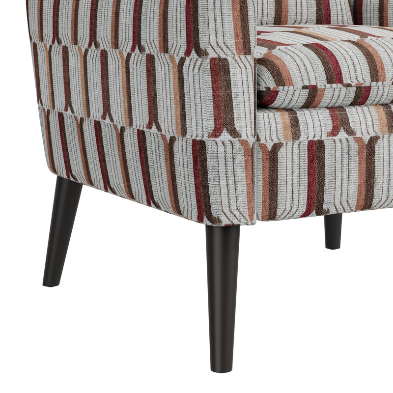 Maisel Upholstered Armchair, Brown/Red/Tan Polyester