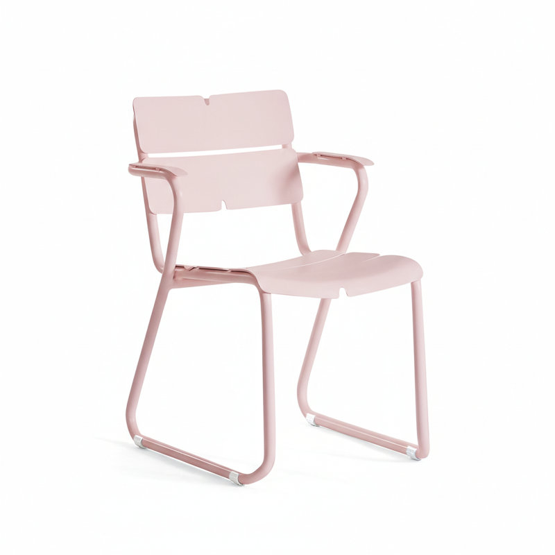 Chaise de patio empilable Corail, Rose pastel