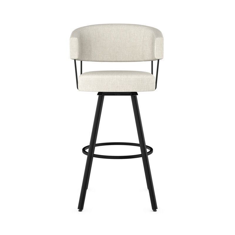 Tabouret de bar et de comptoir pivotant Ironim, Noir, noir, noir, noir, Beige
