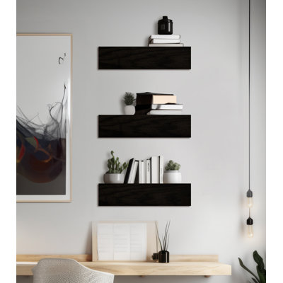 Emerald Lee 3 Piece Oak Floating Shelf