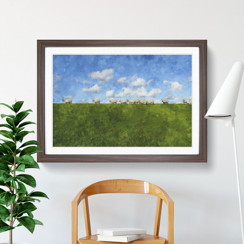 Flock of Sheep Vol.4 - Framed Print, 27cm H x 36cm W x 2cm D, Walnut Framed
