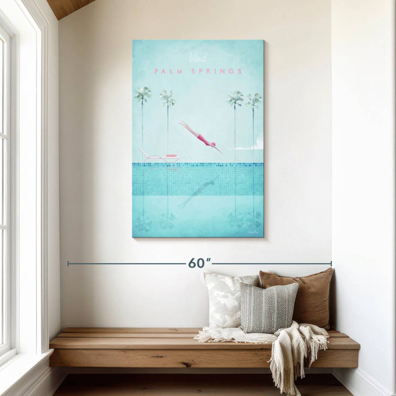 Affiche de voyage rétro Aime Palm Springs, H 45 po x l 30 po
