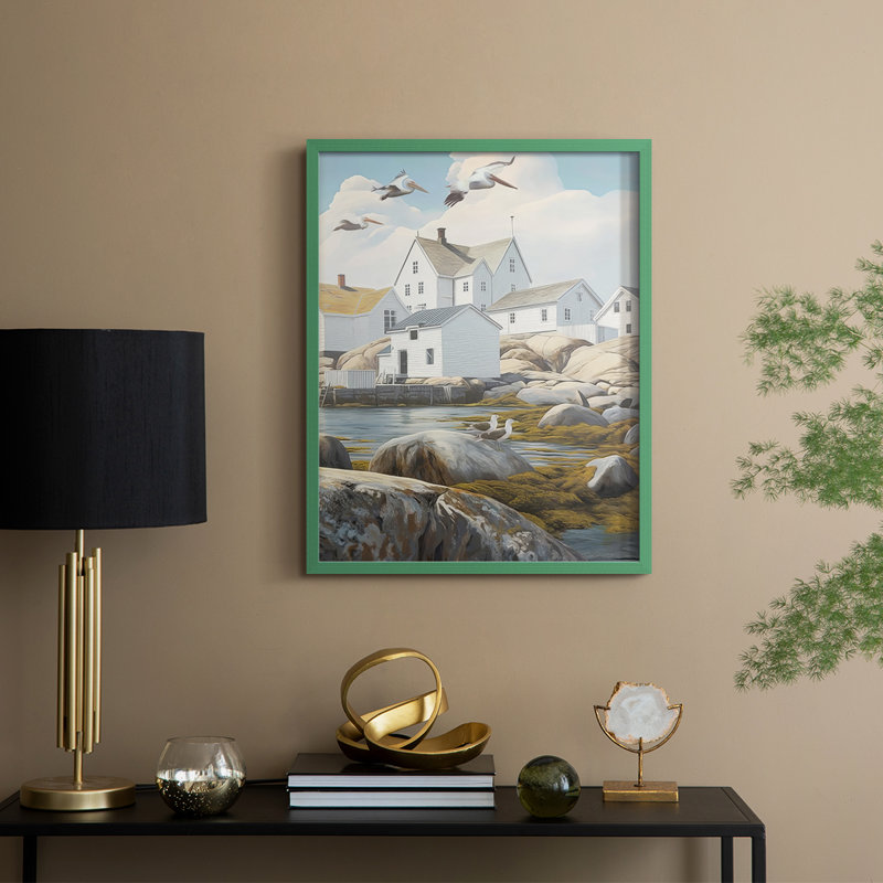 Fisherman's Way II, reproduction encadrée - bois massif, H 21 po x l 17 po, Vert