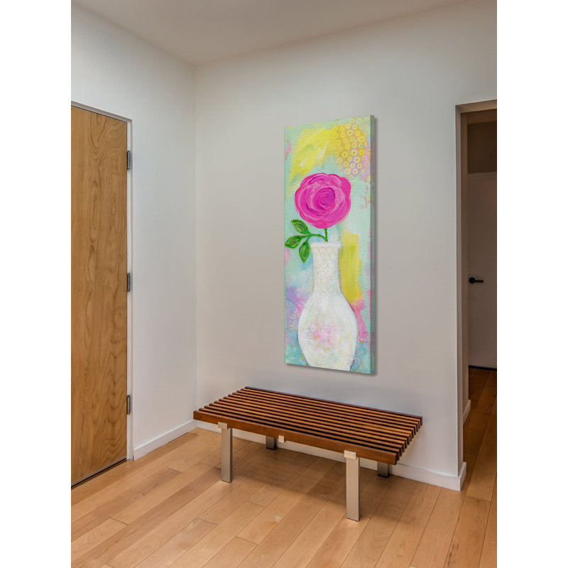 Rose In Vase by Jill Lambert - Wrapped Canvas Print, 152cm H x 51cm W x 3.81cm D