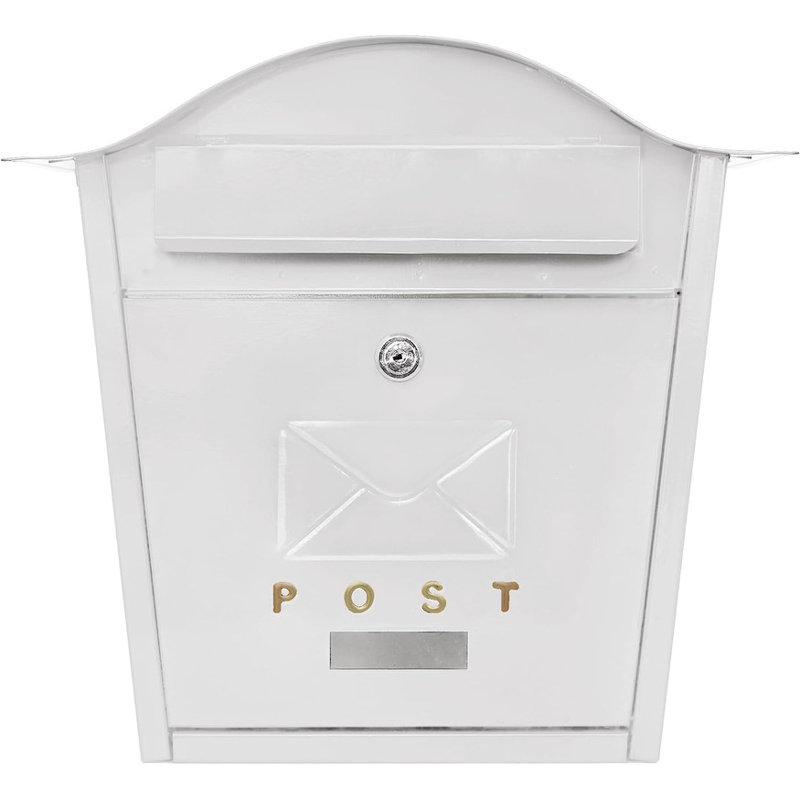 Vic Iron Wall Mounted Post Box, White