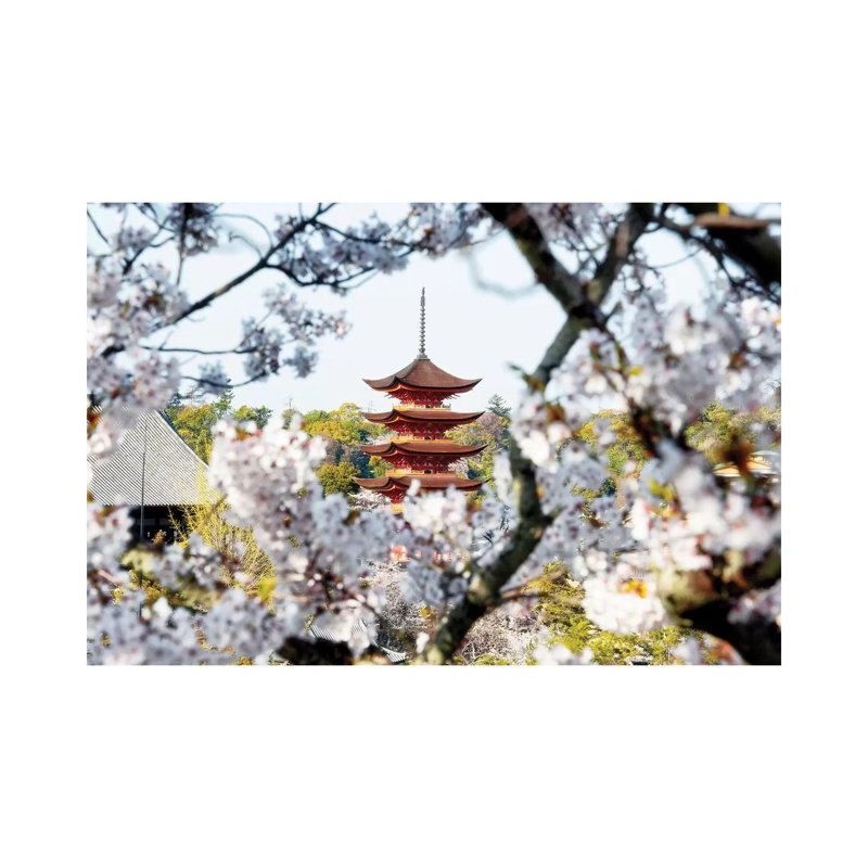 Beautiful Pagoda And Sakura In Miyajima by Philippe Hugonnard - Wrapped Canvas Print, 66.04 cm H x 45.72 cm W x 1.91 cm D