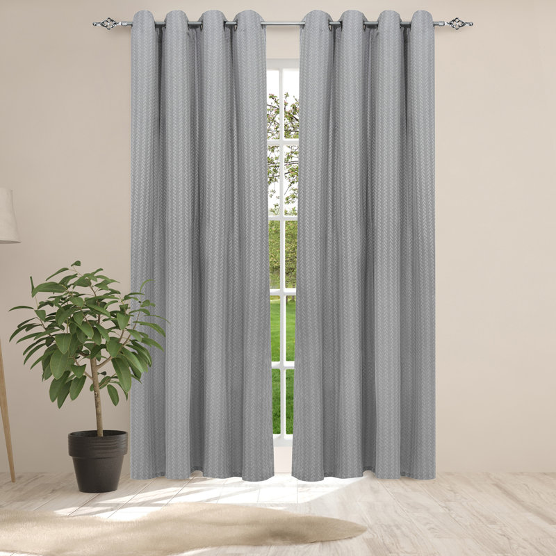Rideau en jacquard Noémie, Argent