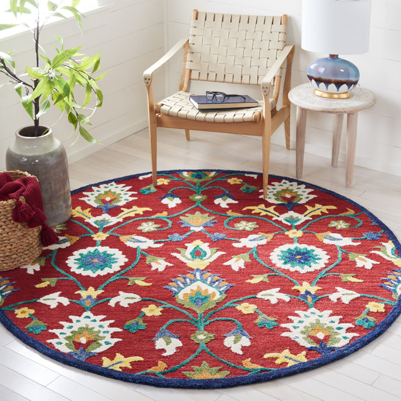 Jophy Hand Tufted 0.8 Wool 0.2 Cotton Oriental Rug, Round 6'