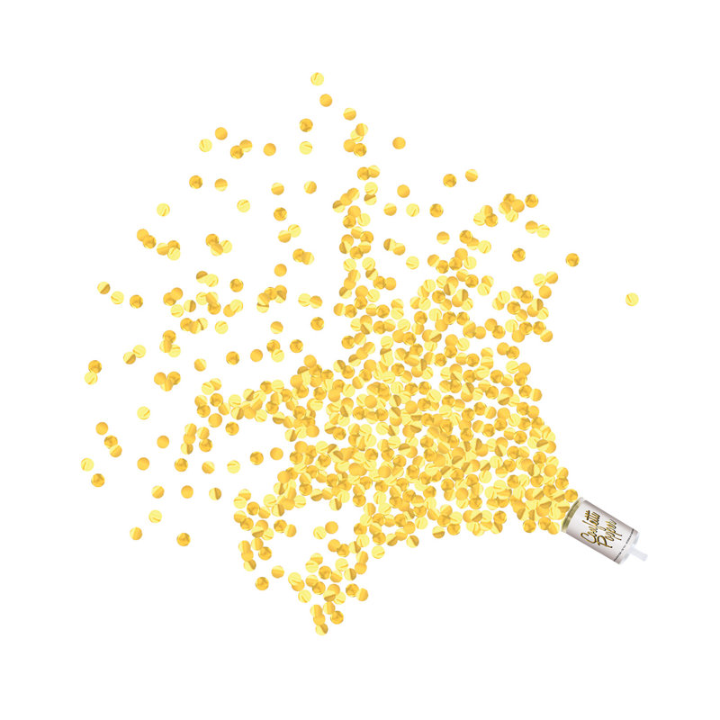 Push Up Confetti Poppers - paquet de 12, Or
