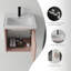 Meuble-lavabo flottant avec lavabo, porte à fermeture en douceur, lavabo en céramique, contreplaqué-681123202-681123263