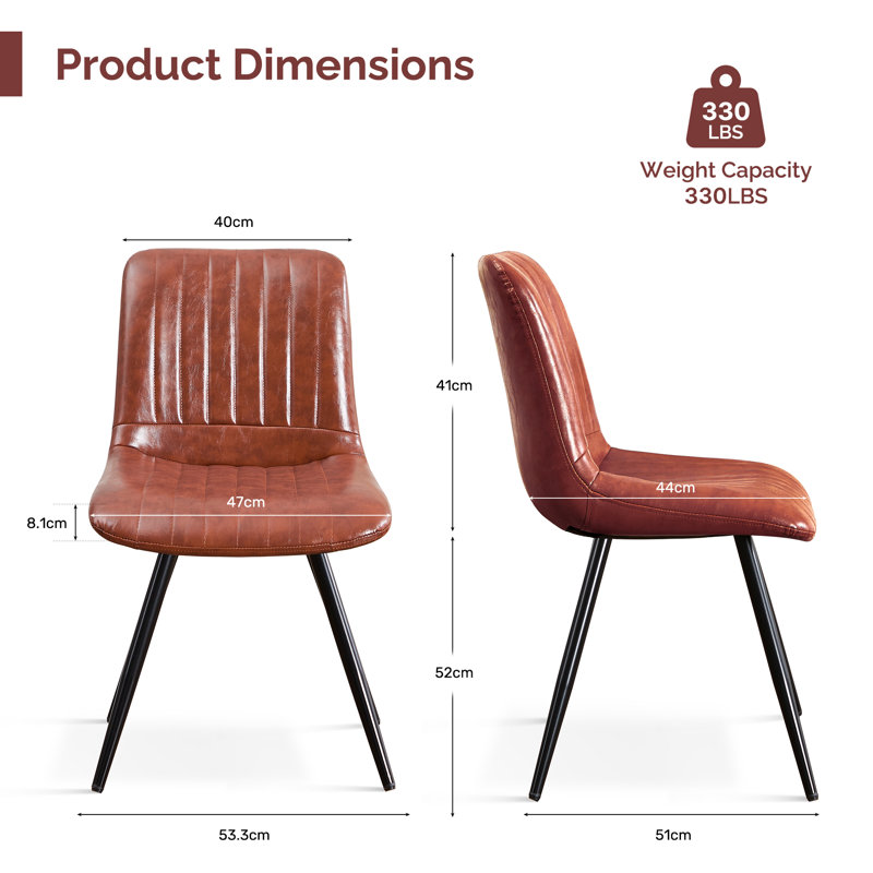 51.99cm H Upholstered Metal Side Chair, 4, Tawny