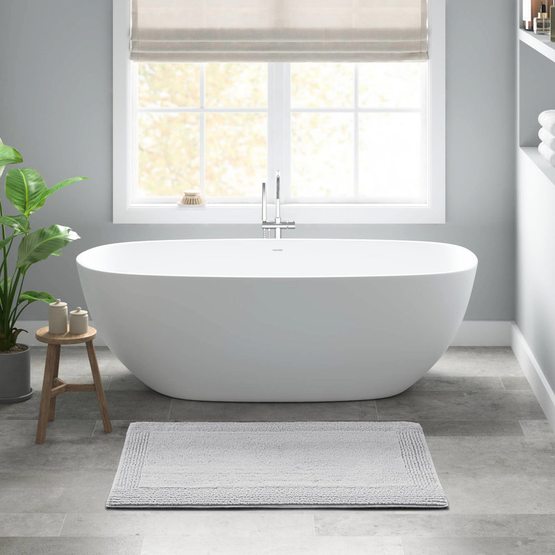Tapis pour salle de bain réversible 100% coton 24 x 60 po 3000 g / m² - Surface, lavable en machine, antidérapant recommandé, entretien à long terme pour une sensation dense et luxueuse, velours moyen de 0,5 po,