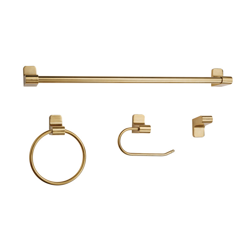 Positano 4 - Piece Bathroom Hardware Set, Brass