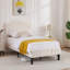 Lit plateforme simple avec tête de lit ajustable en tissu Aldora-314137609