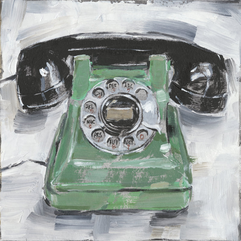 Retro Phone III by Ethan Harper - Wrapped Canvas Painting, 30cm H x 30cm W x 3.8cm D