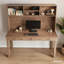 Bureau rectangulaire brun en bois massif avec 2 tiroirs