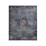 Distressed Homage Hand Knotted Wool Floral Area Rug