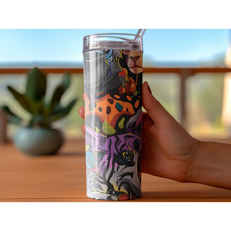 Choose Handmade Tumblers 591ml Vacuum Insulated Stainless Steel (18/8) Travel Tumbler with Straw