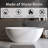59'' Solid Surface Matte Tub, Solid Surface Soaking Tub, Stone Resin Freestanding Bathtub, Thick Edge Stand Alone Tubs With Overflow, Pop-Up Drain, Matte White (Oval)