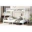 Lit superposé simple au-dessus de grand lit simple en métal TG, solution d'espace pour les adolescents, réduction du bruit, blanc, structure, espace de rangement sous le lit, installation sur 2 côtés, option de sommeil Éléments pour les adolescents et les adultes, deux forts