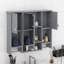 Armoire de salle de bain murale moderne 35 "x 28" avec miroir, armoire à pharmacie avec barre à serviettes, rangement spacieux pour salle de bain-989602532