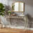 White Hallway Console Table, Glass Metal Combination, Sturdy With Storage Easy Setup-170196111