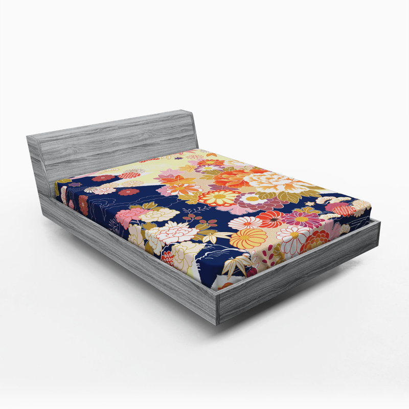 Microfiber Floral Fitted Sheet, Full Fitted Sheet