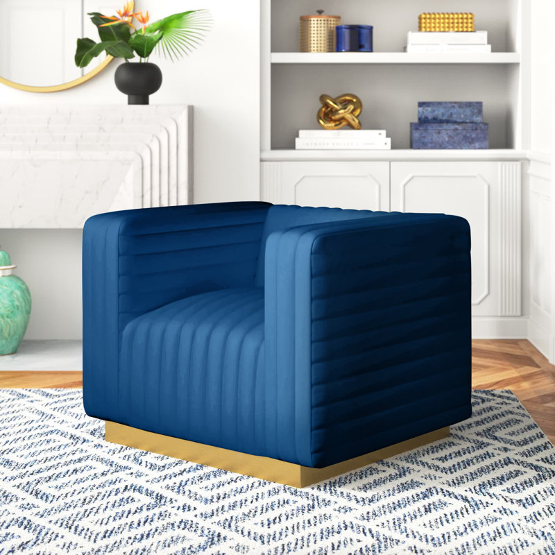 Fauteuil Charisma, Velours bleu marine