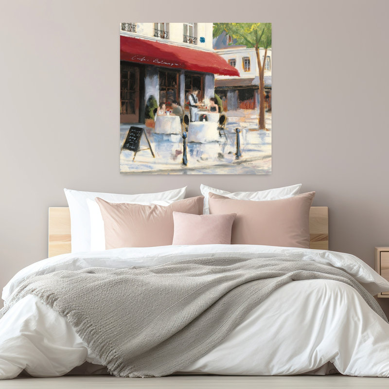 Art contemporain de détente au café I avec café France, H 32 po x l 32 po