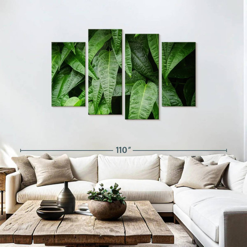 Harnek feuilles de plantes fraîches, H 48 po x l 75 po