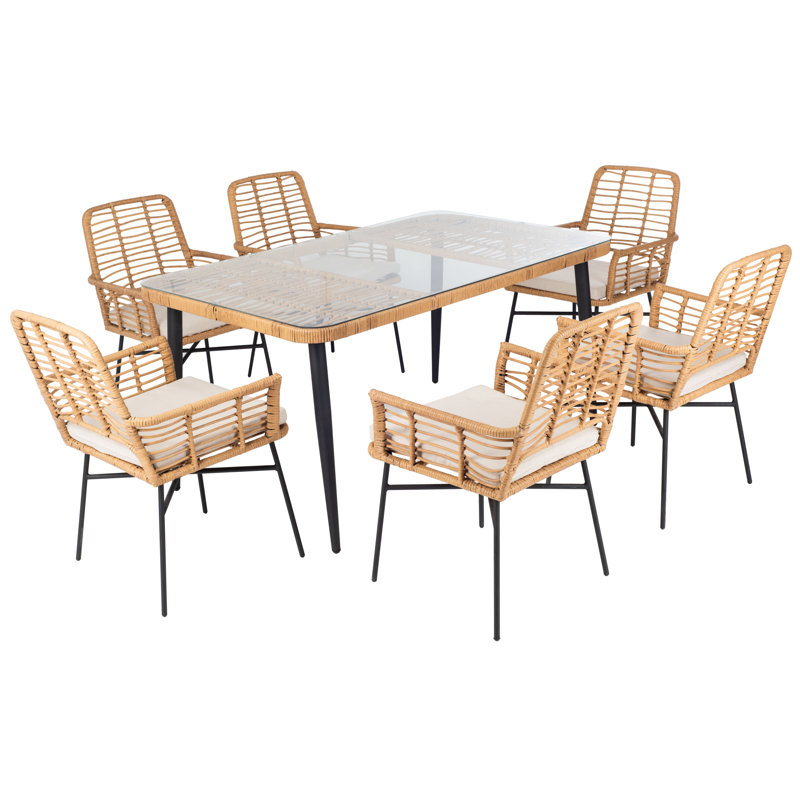 Ensemble repas 7 pièces, Beige
