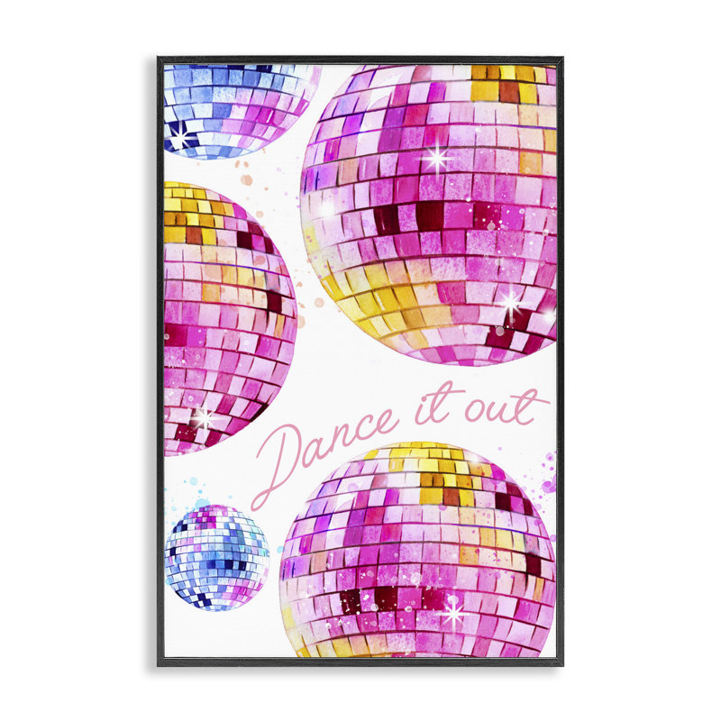 «Dance It Out Disco Balls», estampe numérique par Enya Todd, Giclée encadrée noir minuit, H 18 po x l 12 po