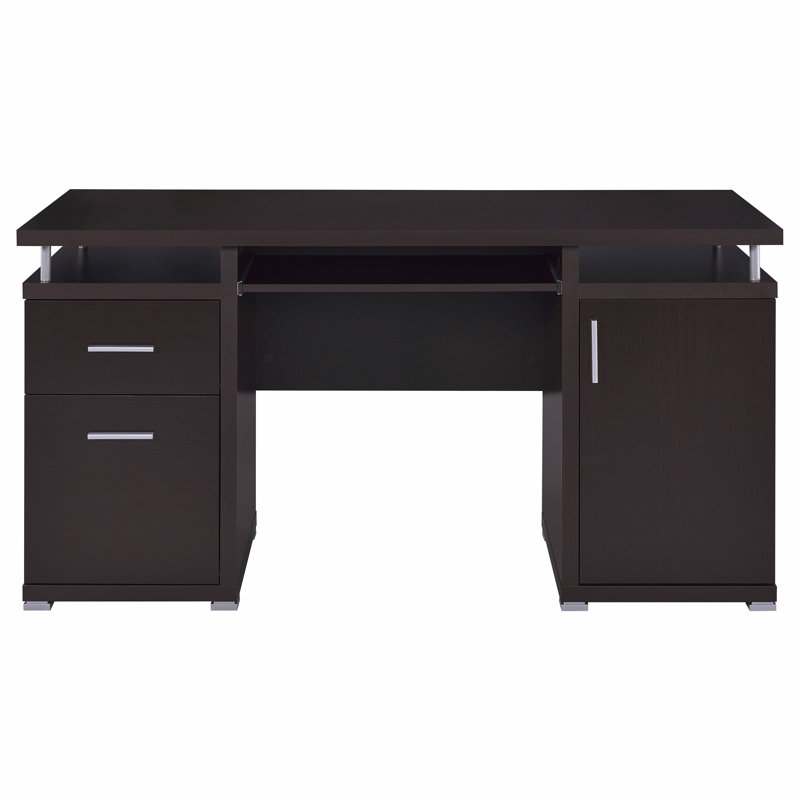 Cappuccino 2-Drawer Office Computer Desk, Brown
