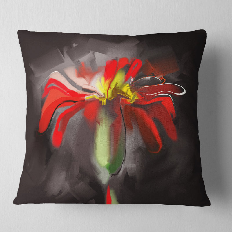 Coussin lombaire à motif floral, Carré, 16 po x 16 po