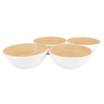 Lexa Bamboo Salad Bowl Set, 8 Inch X 4, Bamboo