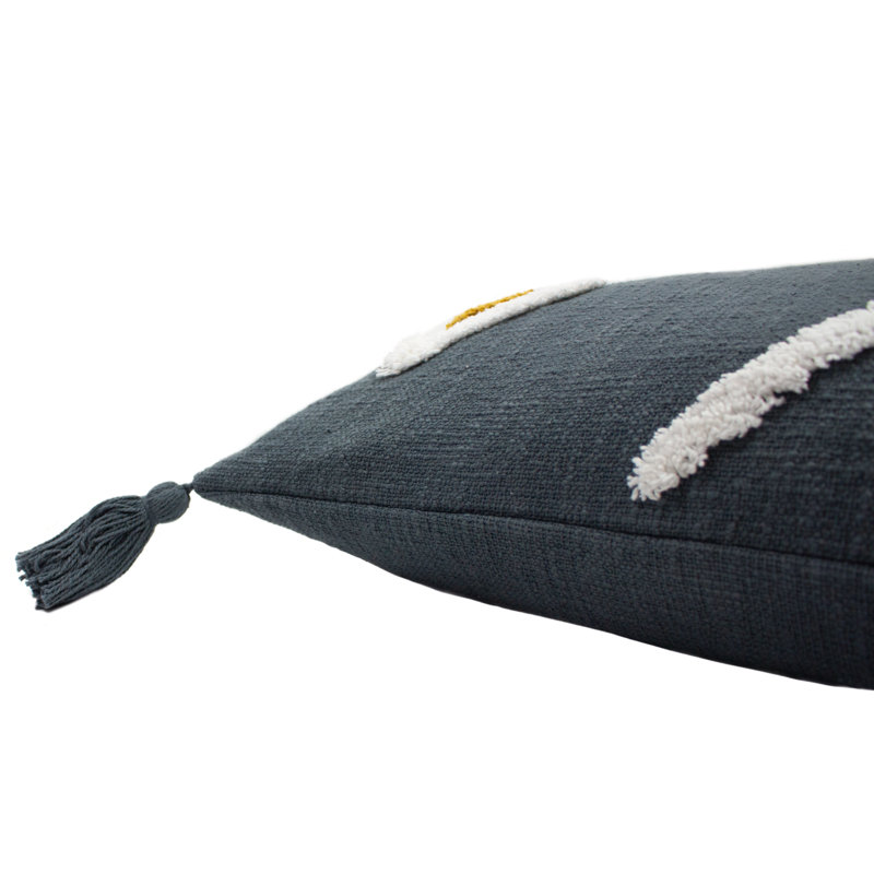 Inka Geometric Rectangular Cushion, Charcoal, Polyester