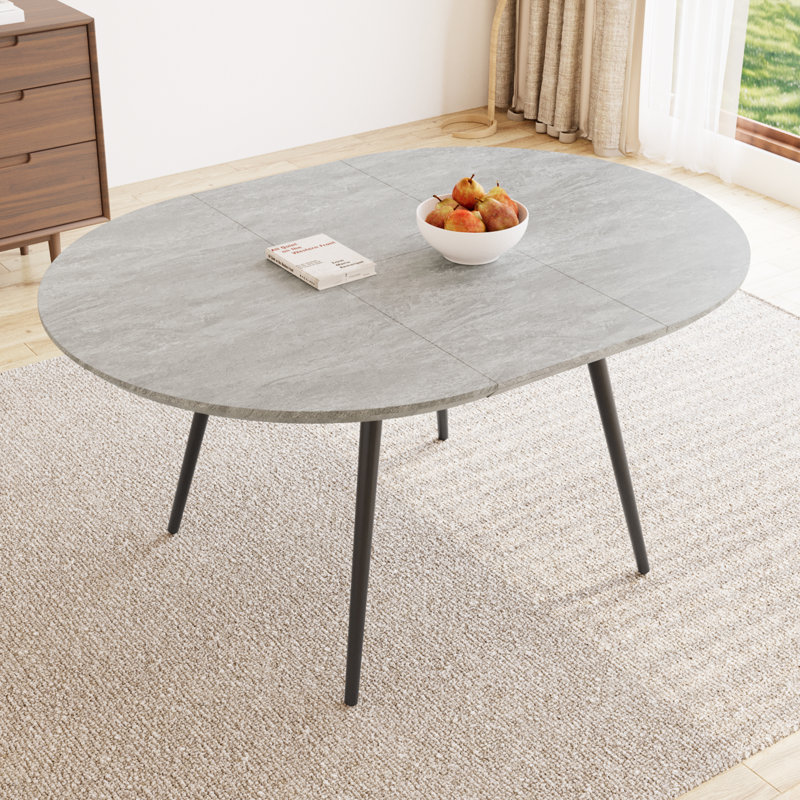 5 - Pieces Modern Kitchen Dining Set, 43'' to 59'' Extendable Dining Table Set with 32.8"H Upholstered Dining Chairs for 4 Person(1 Table 4 Chairs)