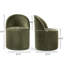 Petit fauteuil de coiffeuse pivotant en velours entièrement assemblé avec roulettes cachées-1379909532