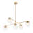 5-Light Ribbed Glass Modern Linear Chandelier