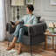 Fauteuil rembourré avec coussin d'assise et coussin plus épais-378841346