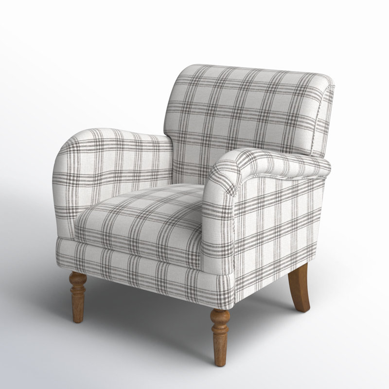 Fauteuil Ariana, Tissu écossais gris