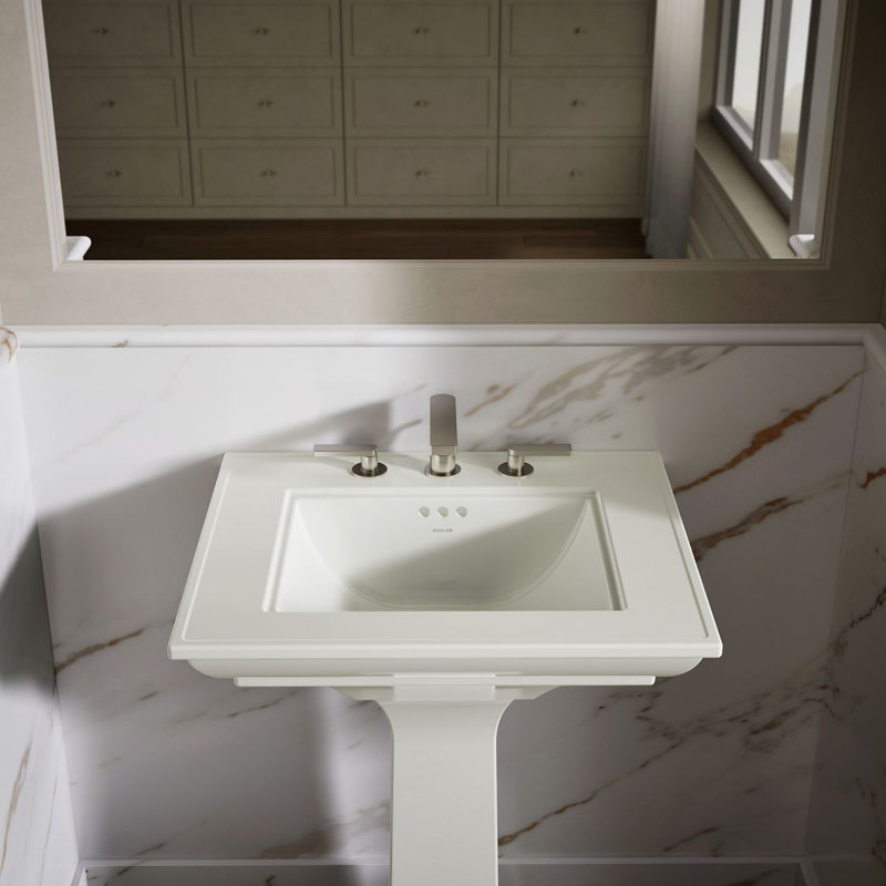 Memoirs® Stately 24" Pedestal Bathroom Sink with 4" Centerset Faucet Holes, Dune, 34.75" H x 20.5" W x 24.5" L, 8" Centers