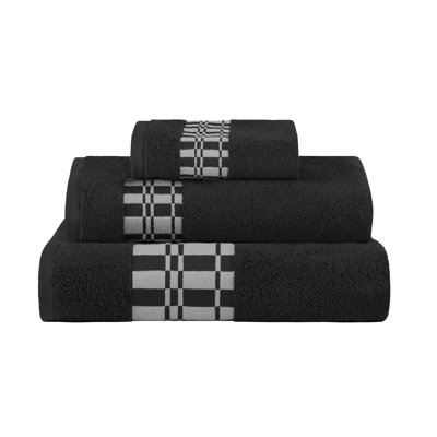 Davis 3-Piece Geometric Cotton Towel Set