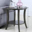 Table ovale à tablette ovale en placage de bois de bouleau gris, espace de présentation spacieux, placage, espace supplémentaire