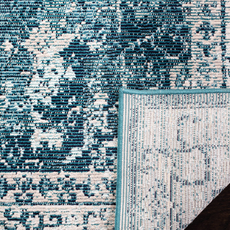 Haneul Oriental Beige/Dark Teal Area Rug, Runner 2'2" x 5'
