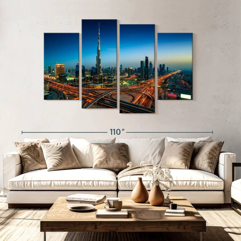 Sireci Dubai Highway At Night, 54" H x 84" W