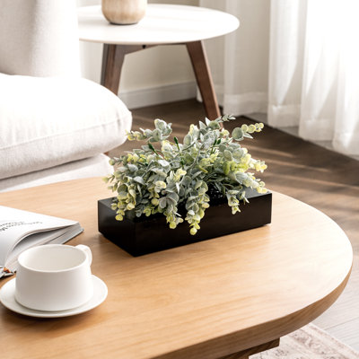 Artificial Eucalyptus Greenery Plant Black Pot