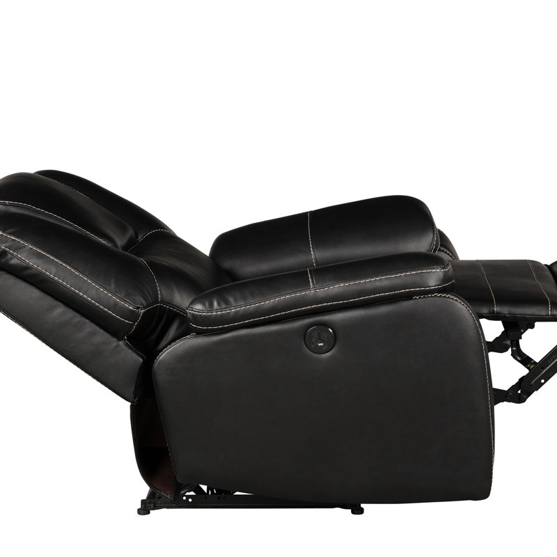 Fauteuil inclinable électrique en similicuir Hong Kong, Similicuir noir