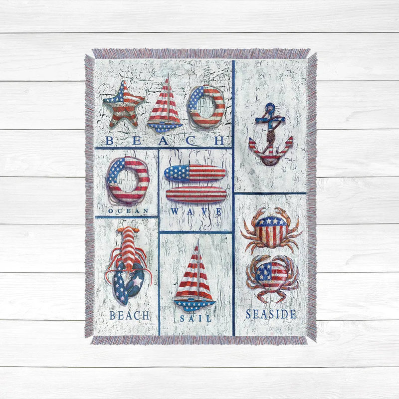 Jeté tissé Patriotic Coastal Mix, L 50 po x L 60 po