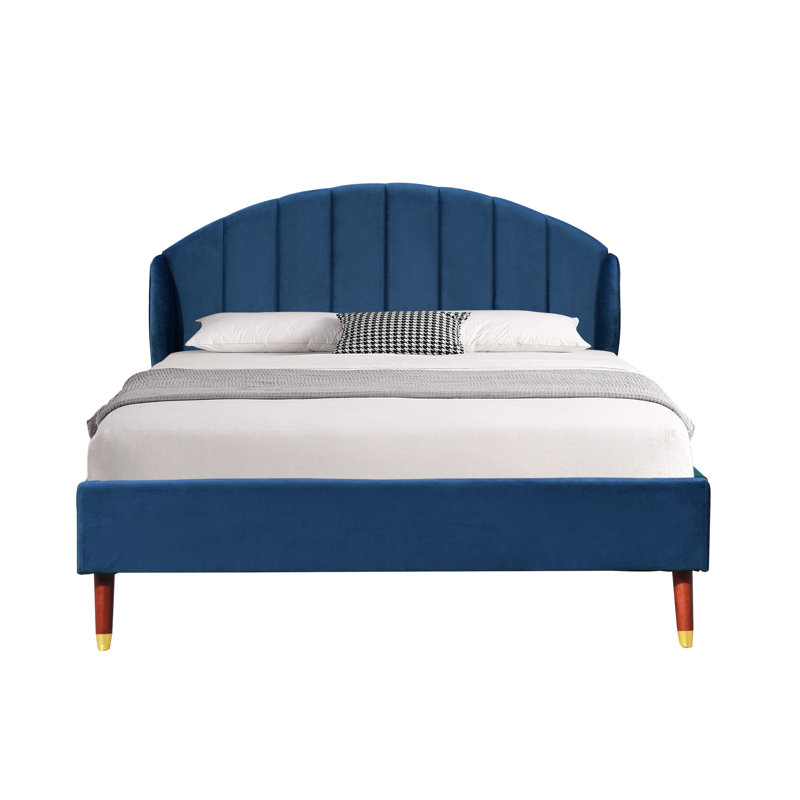 Millersville Upholstered Velvet Bed, Kingsize (5'), Teal